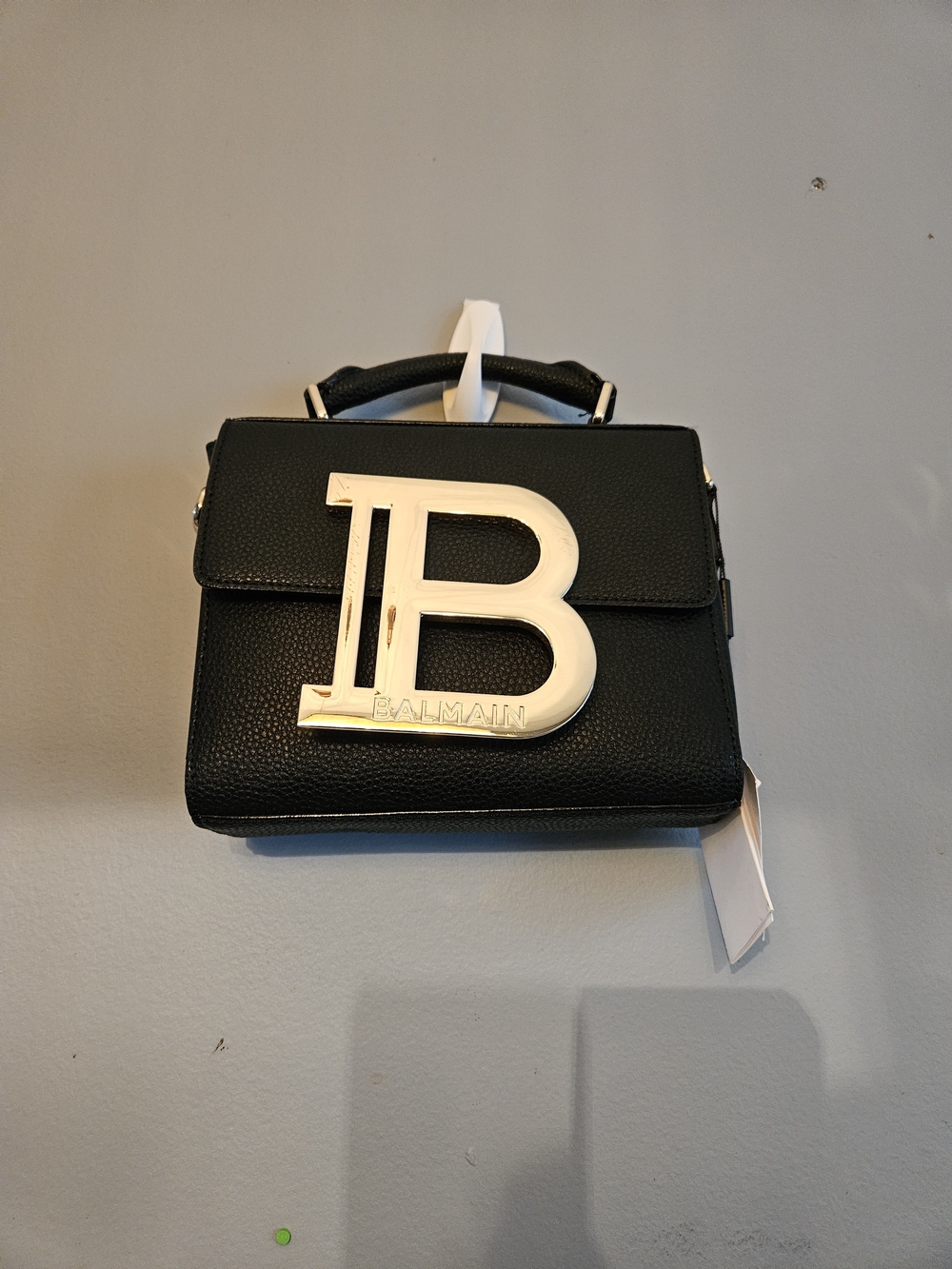 Balmain Black Top-Handle Logo Bag
